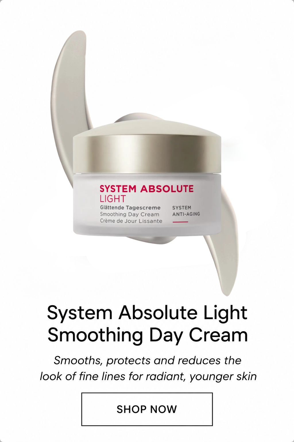 ANNEMARIE BÖRLIND System Absolute Light Smoothing Day Cream with cream texture, designed to smooth, protect and reduce the appearance of fine lines.