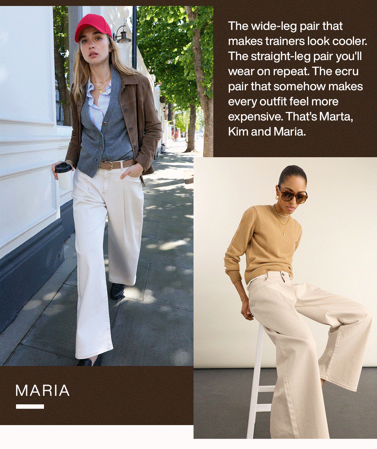 Maria Wide Leg High Waist Pleated Front Jeans
