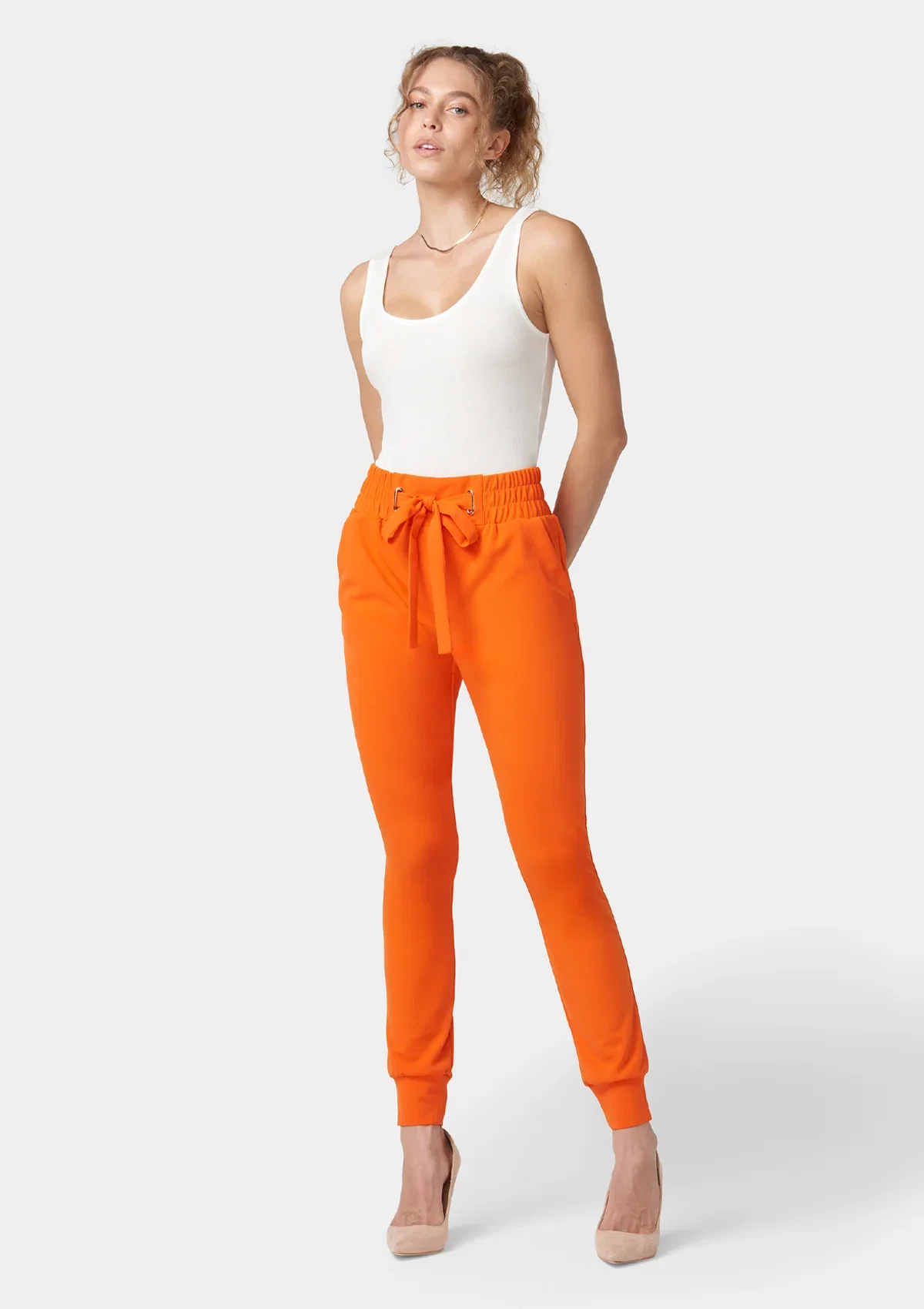 Image of Tall Tianna Tie Waist Crepe Joggers