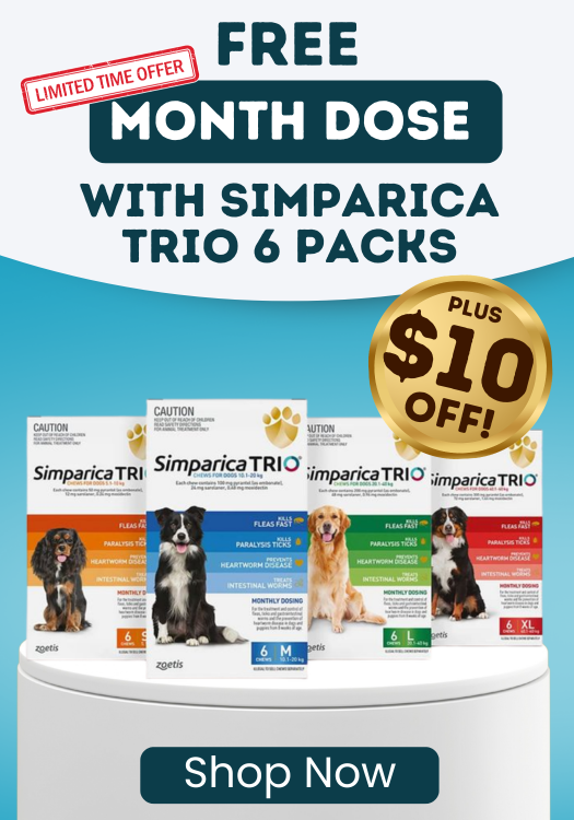 FREE Month Dose with Simparica Trio 6 Packs