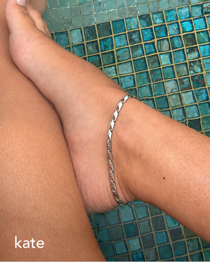 kate anklet in silver
