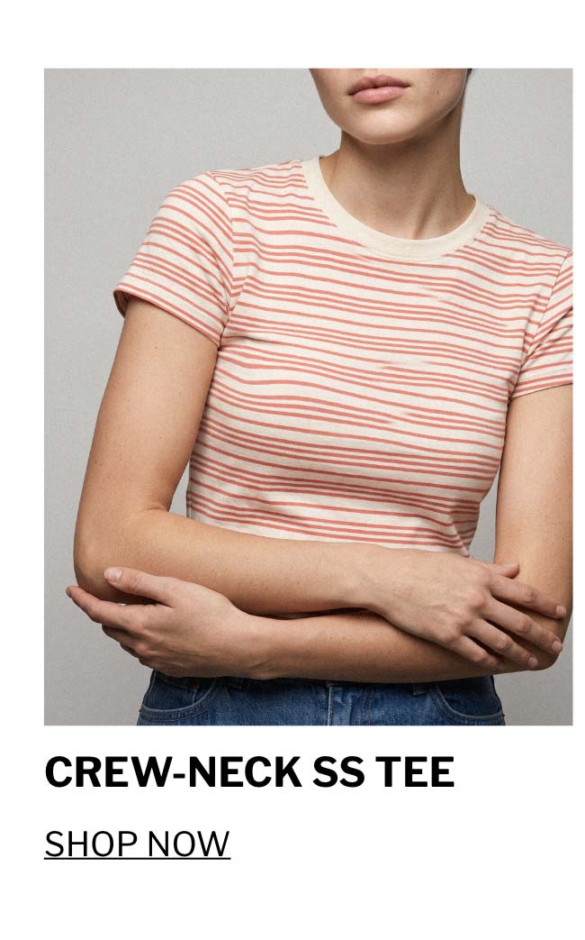 Crew-Neck Short Sleeve Tee | Cedar Wood Kent Stripe