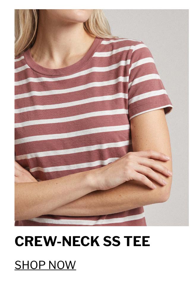 Crew-Neck Short Sleeve Tee | Crushed Berry Mel Stripe