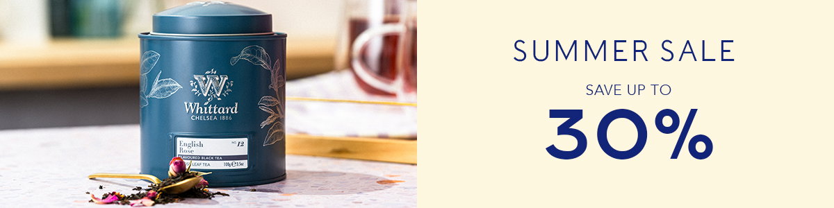 image of three loose leaf tea pouches with autumnal leaves and ' Steep. Sip. Savour' with Explore Tea CTA