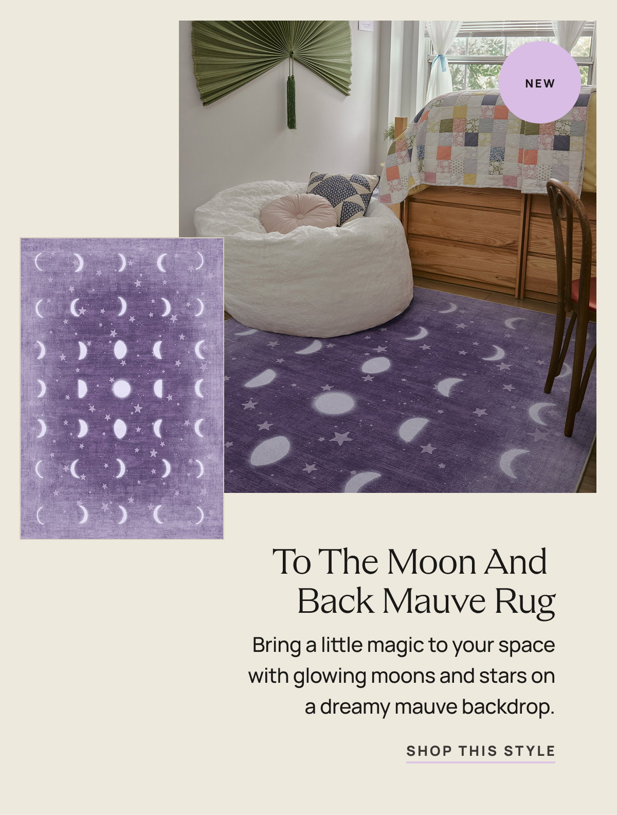 To The Moon and Back Mauve Rug | Shop This Style 
