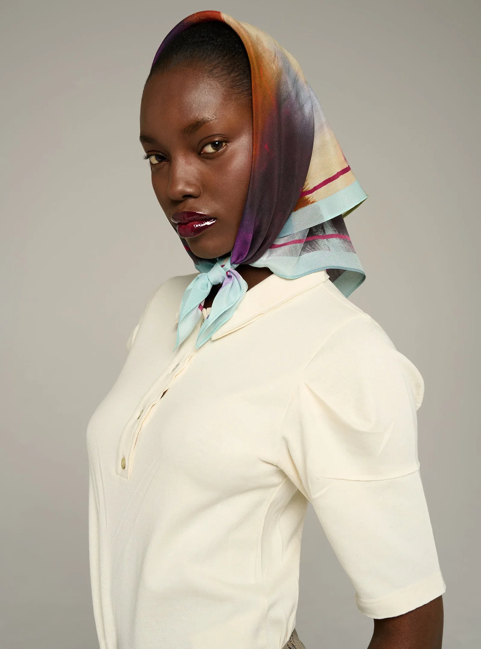 Image of Foulard en soie imprimé