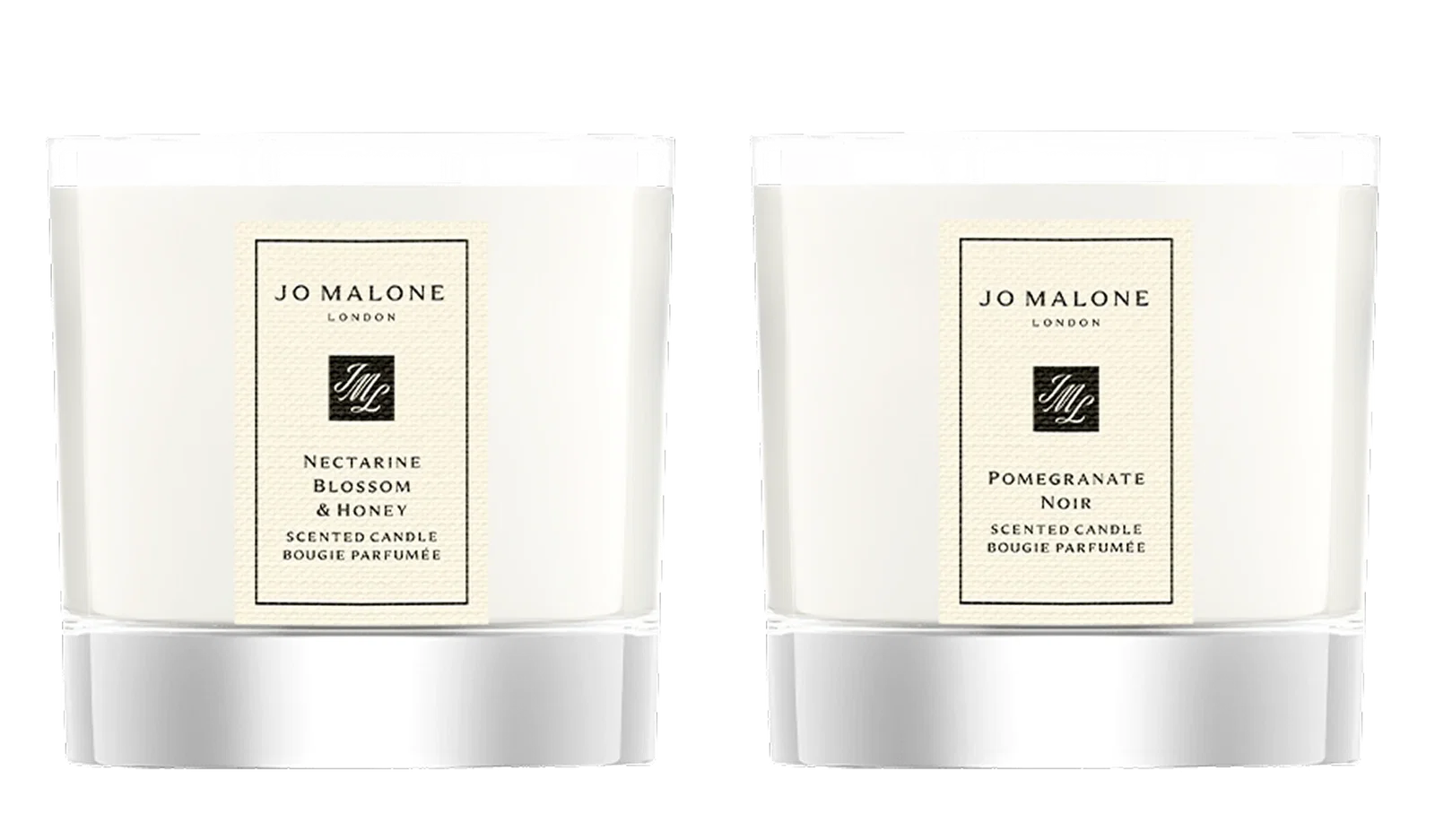 JO MALONE LONDON | NECTARINE BLOSSOM & HONEY SCENTED CANDLE BOUGIE PARFUMÉE | JO MALONE LONDON | POMEGRANATE NOIR SCENTED CANDLE BOUGIE PARFUMÉE