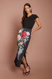 Printed Satin Skirt