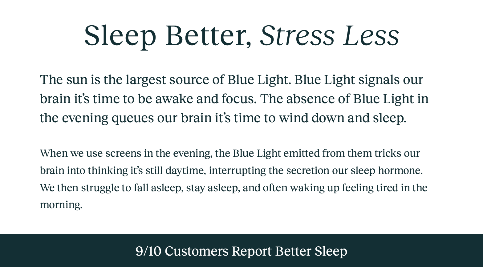 Learn how blue light affects sleep and why Felix Gray glasses can help support better rest. 9 out of 10 customers report better sleep.