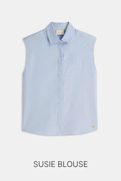 JV-SUSIE straight fit blouse - powder blue