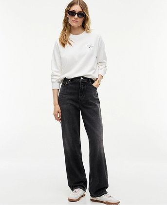 Layla Schwarze Straight Jeans Mit Hohem Bund