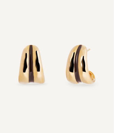 Pendientes semiluna Horizonte con Esmaltes marrón