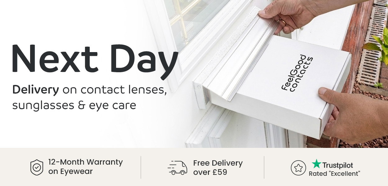 Next Day Delivery on contact lenses, sunglasses & eye care | 12-Month Warranty on Eyewear | Free Delivery over £59 | Trustpilot Rated Excellent | Shop Now