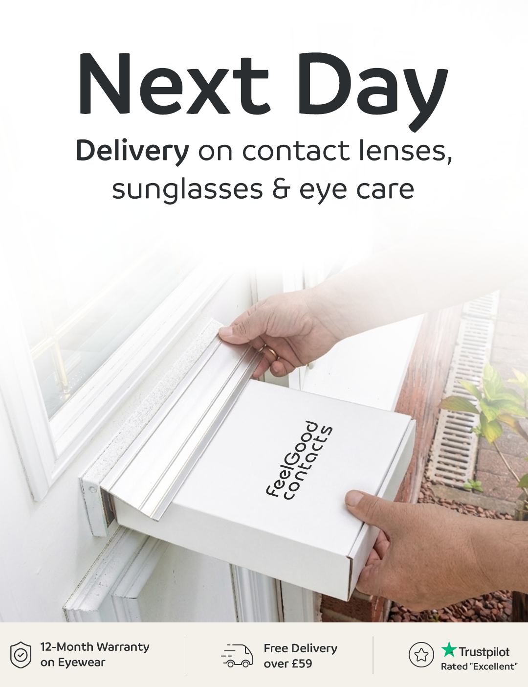 Next Day Delivery on contact lenses, sunglasses & eye care | 12-Month Warranty on Eyewear | Free Delivery over £59 | Trustpilot Rated Excellent | Shop Now