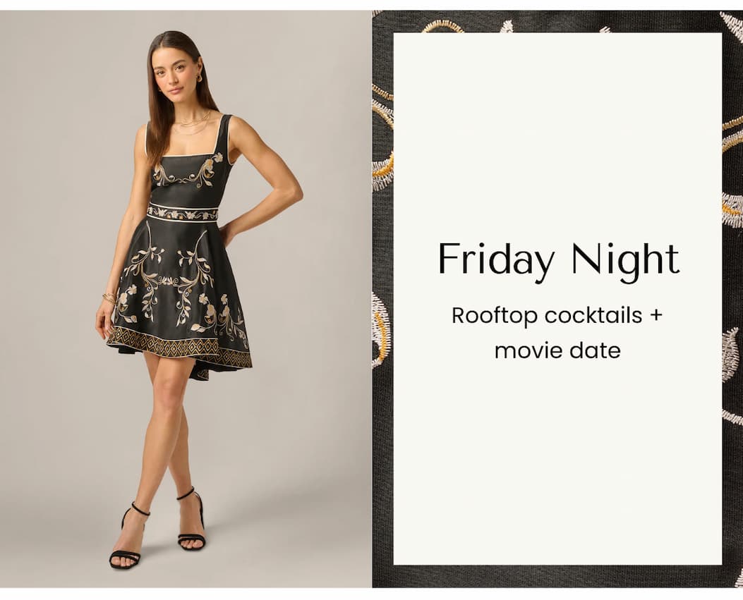 Floral Embroidered Cotton Short Dress In Black Multi