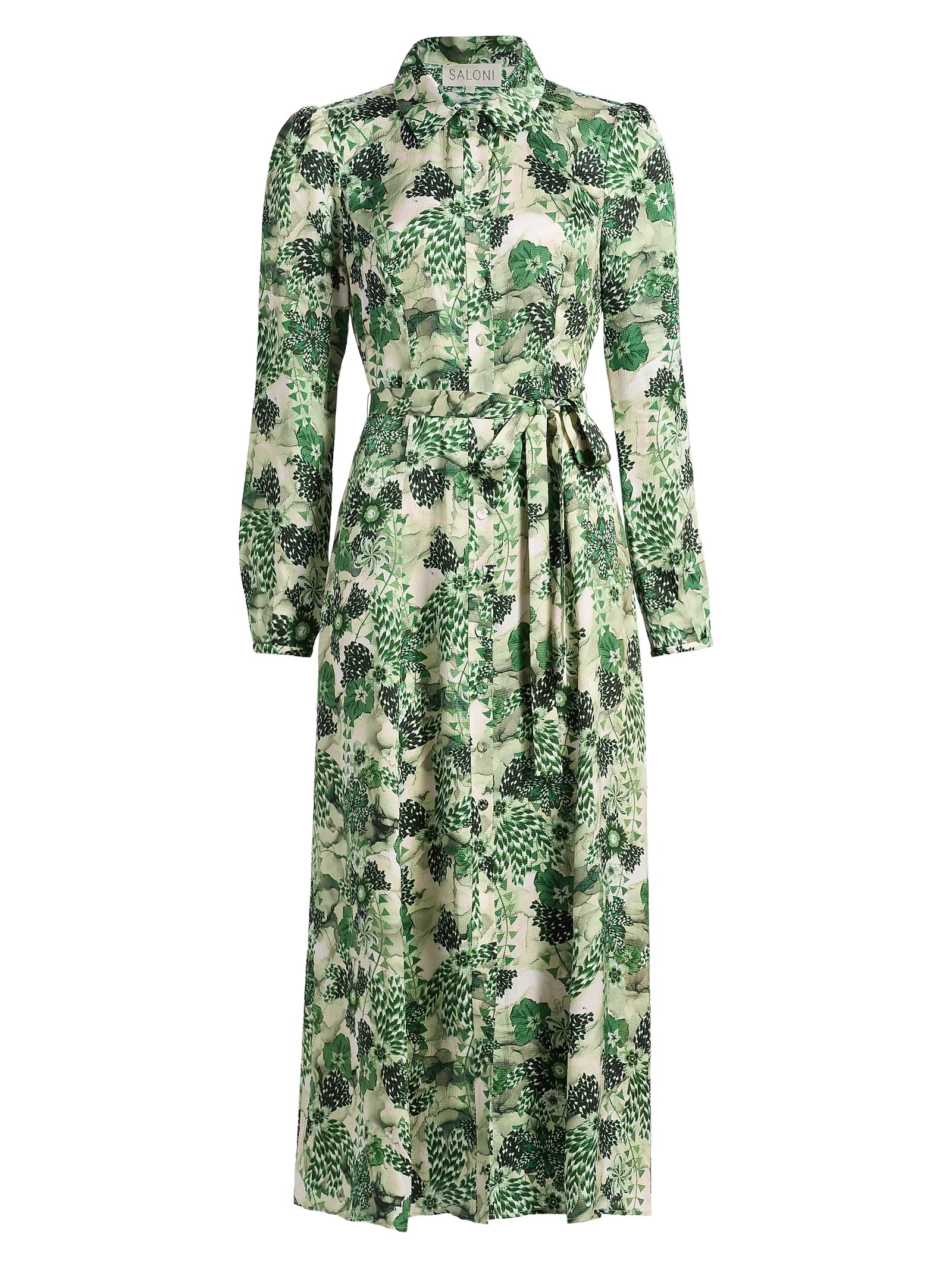Saloni Vanessa Printed Midi-Shirtdress