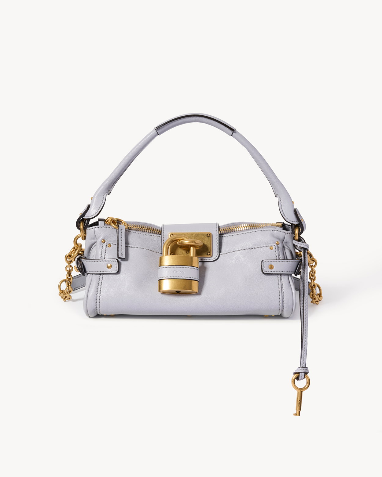 Small Paddington bag with strap in grained leather