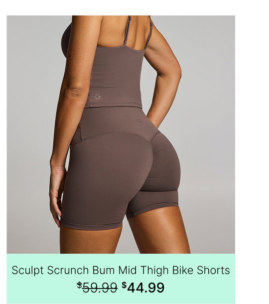 Sculpt Scrunch Bum Mid Thigh Bike Shorts