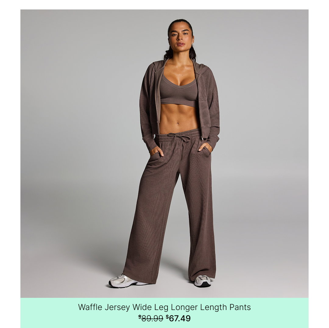Waffle Jersey Wide Leg Longer Length Pants