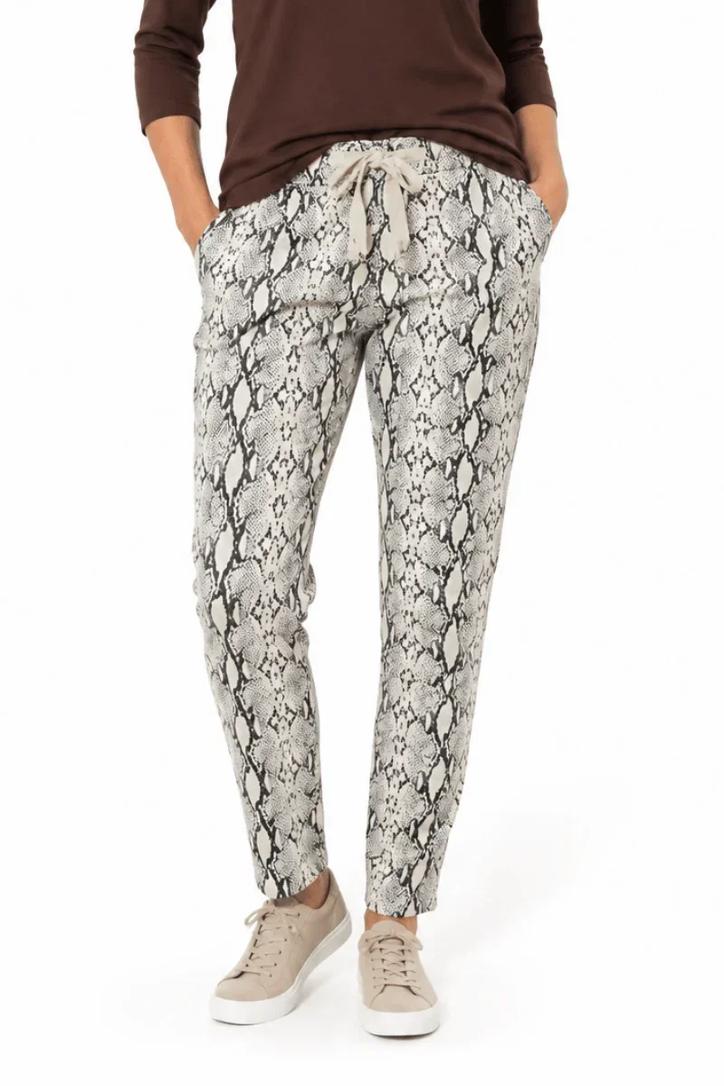 Image of Italian Stretch Snake Print Jogger Pants | La Strada | OZ RESORT