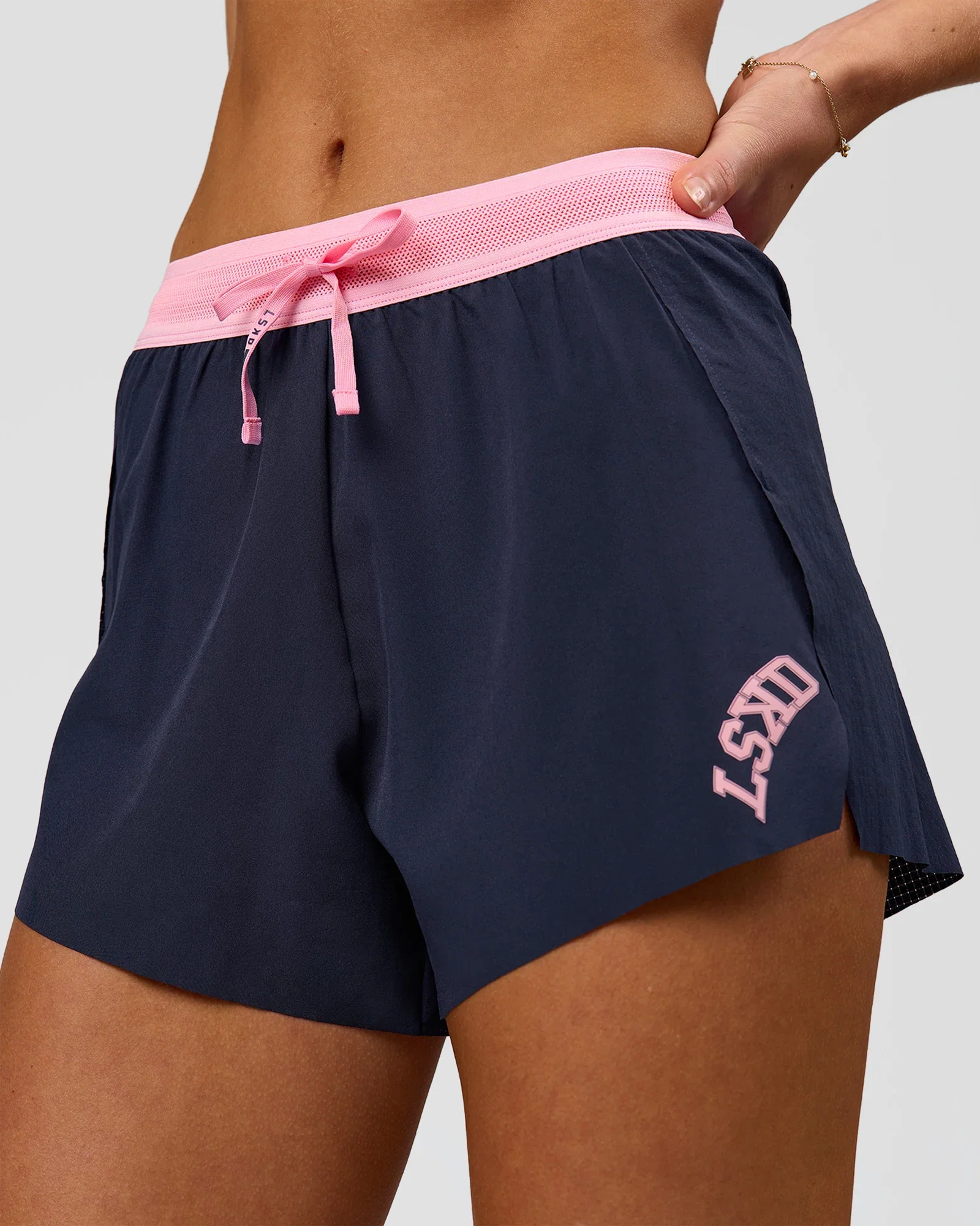 Image of Accelerate 3" High-Rise Running Short - Future Navy-Varsity Print