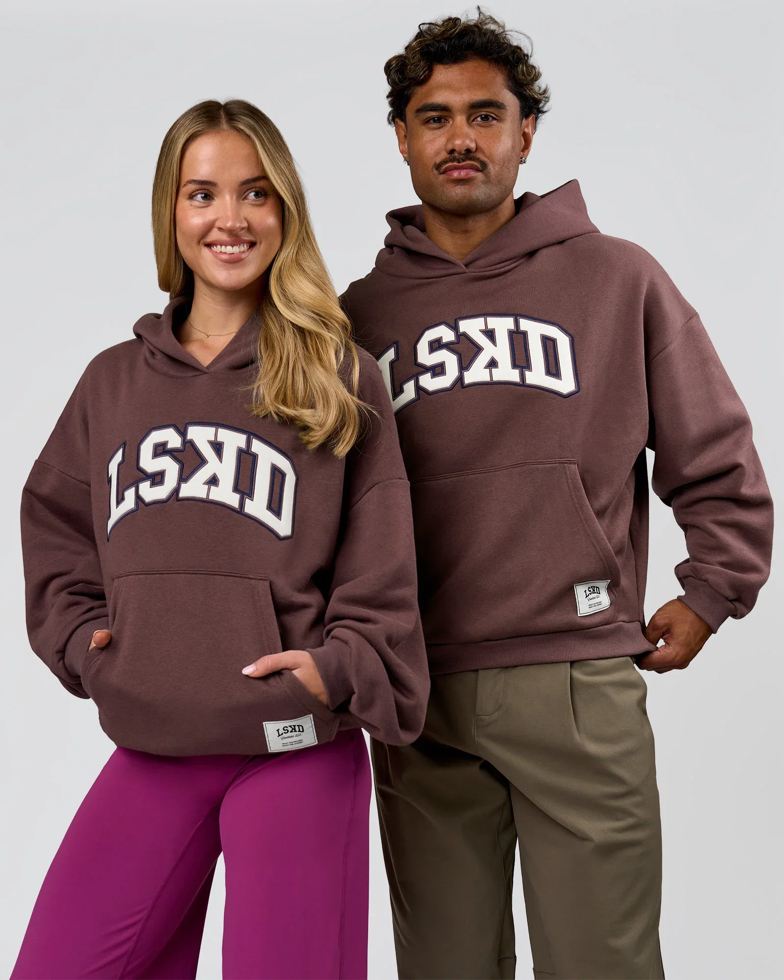 Image of Varsity Boxy Hoodie - Cocoa Powder-Off White