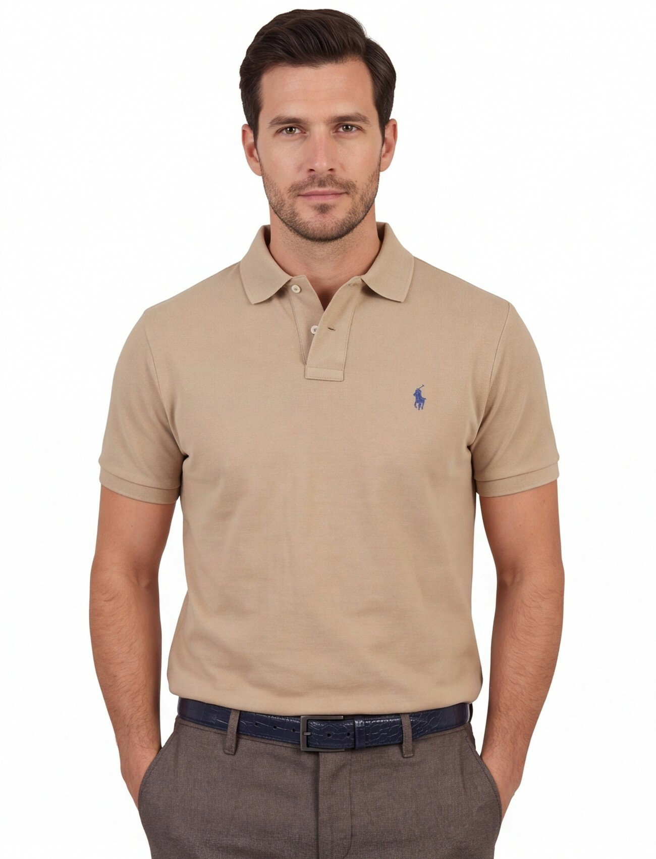 Custom slim fit Polo Ralph Lauren polo beige