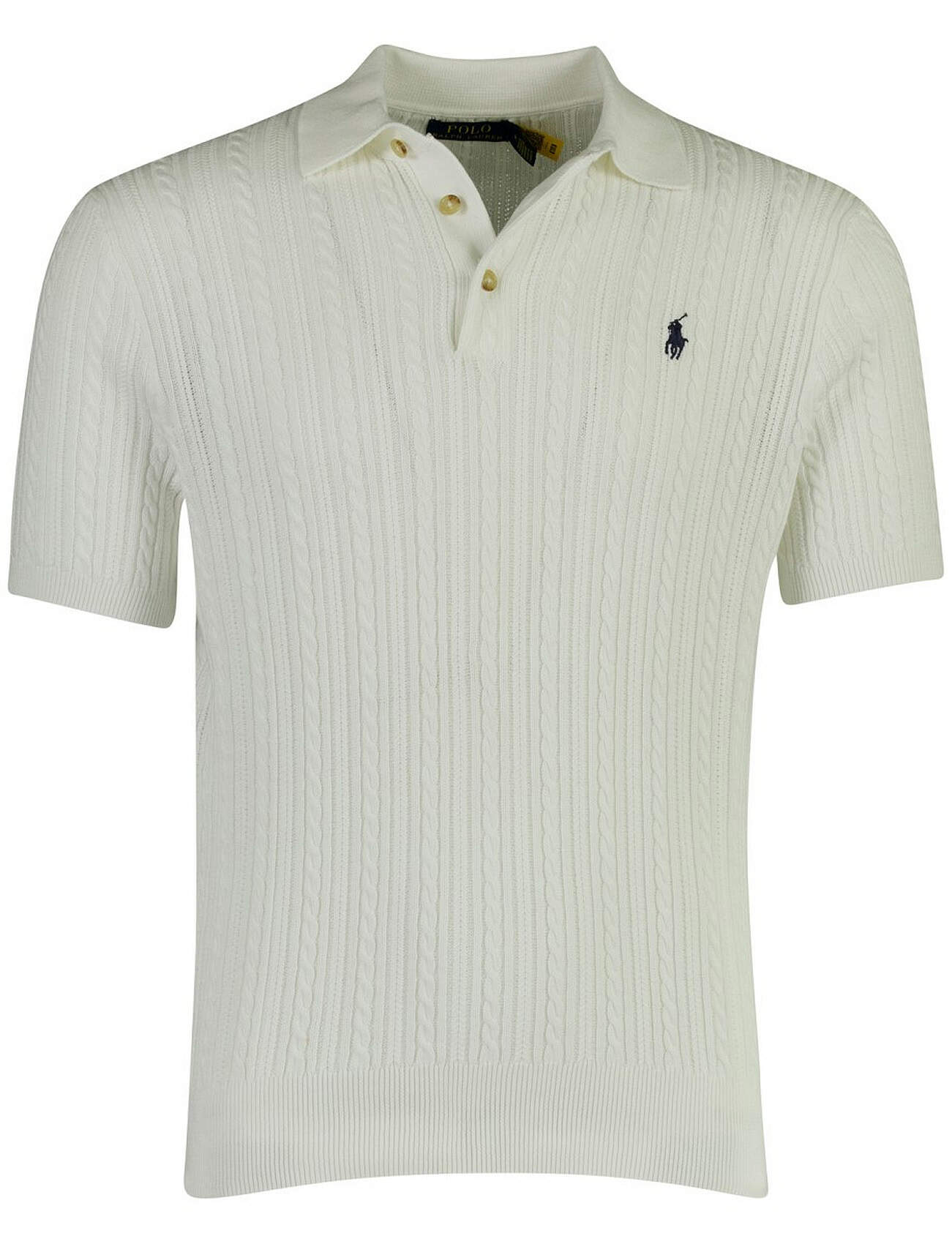 Wit poloshirt Polo Ralph Lauren gebreid 3 knoops