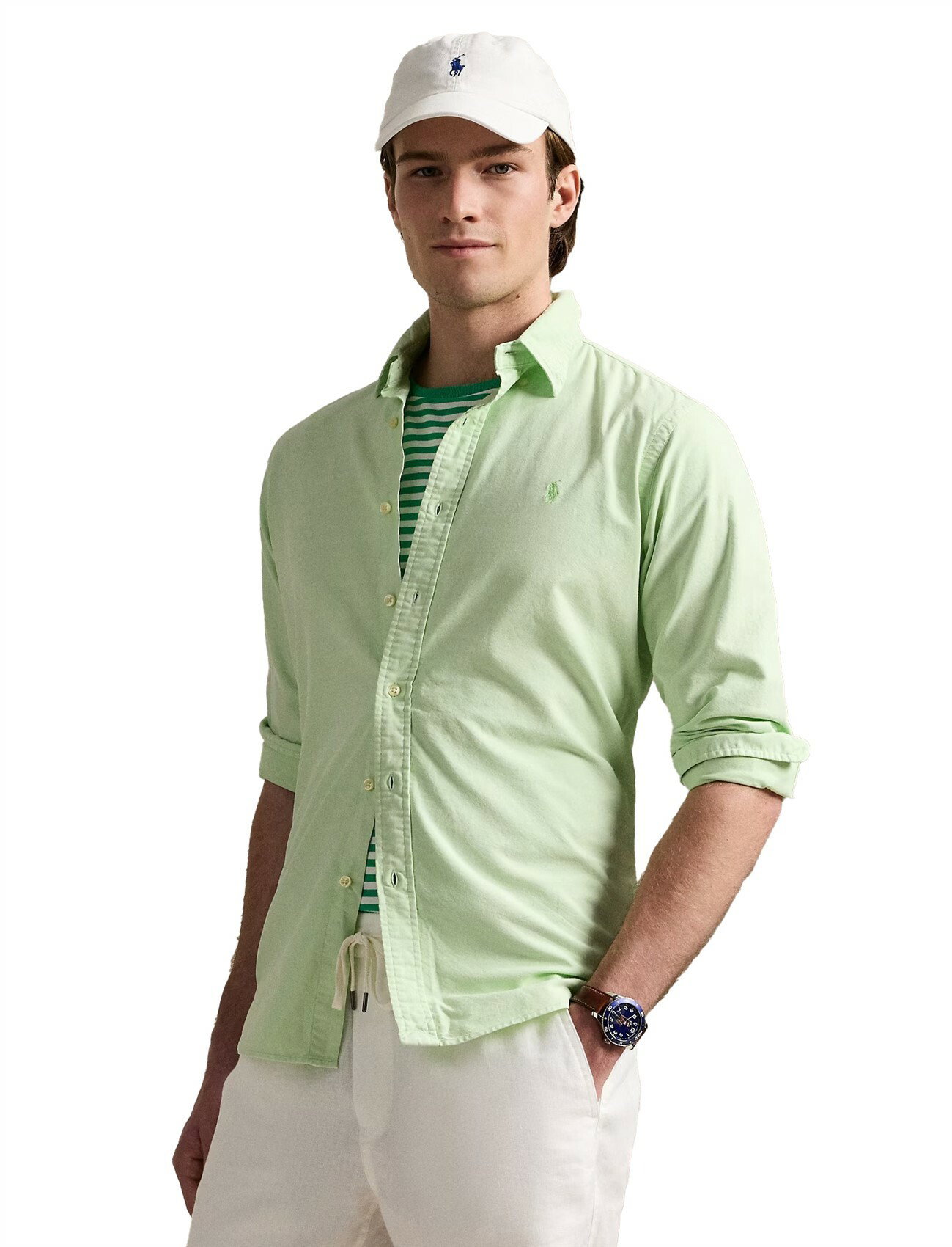 Polo Ralph Lauren overhemd groen custom fit effen