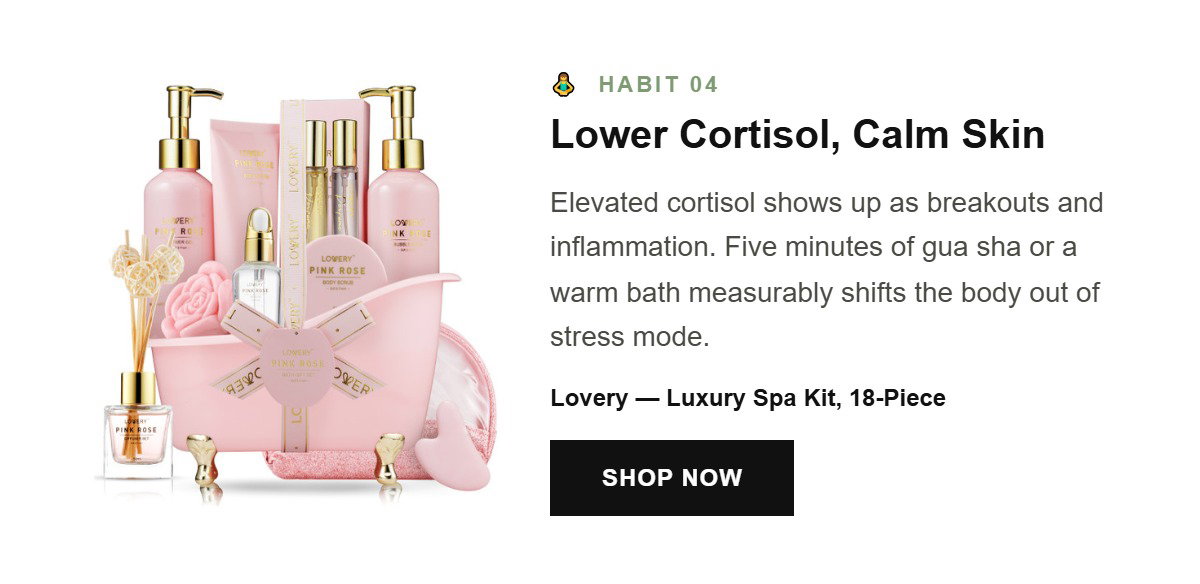 Lovery Luxury Spa Kit, 18pc Pink Rose Relaxing Basket with Perfumes, Gua Sha and More