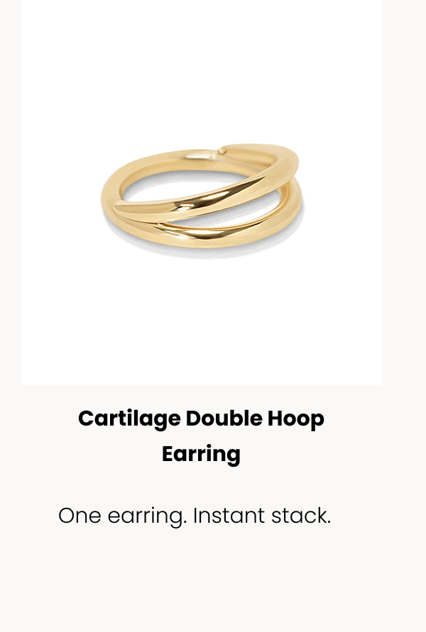 Cartilage Double Hoop Earring One earring. Instant stack. 