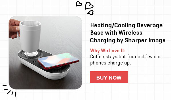Heating/Cooling Beverage Base with Wireless Charging by Sharper Image