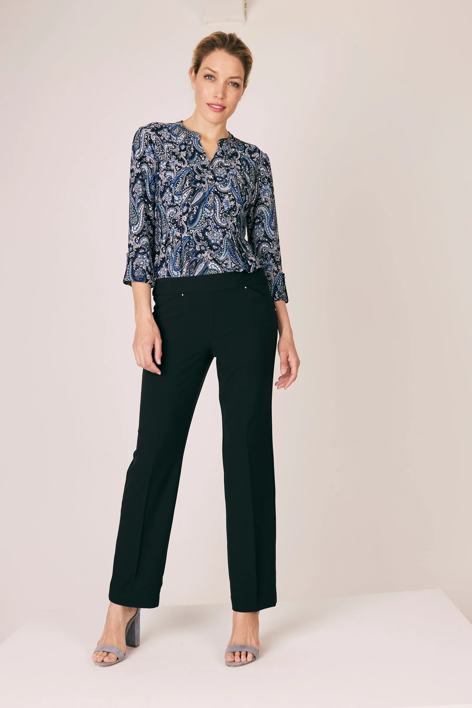 Image of Roz & Ali™ Secret Agent Pull On Tummy Control Pants Straight Leg - Plus - Short Length