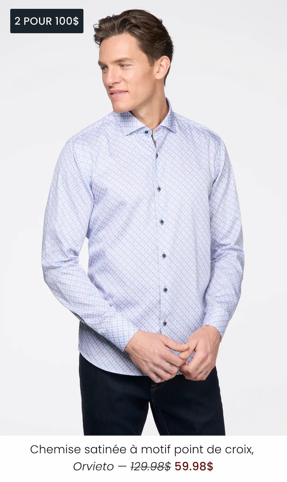 Chemise satinée à motif de croix
