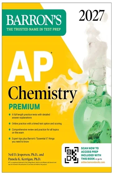 AP Chemistry Premium, 2027: Prep Book with 6 Practice Tests + Comprehensive Review + Online Practice, by Neil D. Jespersen