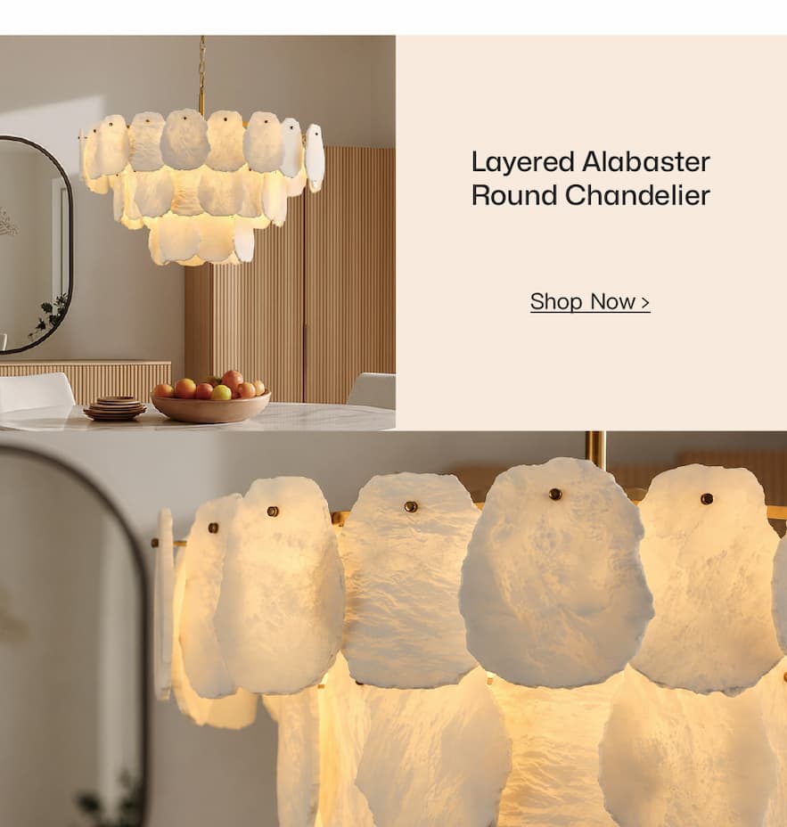 Layered Alabaster Round Chandelier