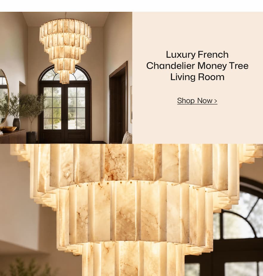 Auravelle Modern Luxury Tiered Alabaster Chandelier