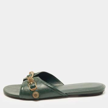 Le Cagole Size 40 Green Leathe