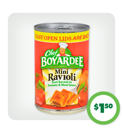 $1.50 Chef Boyardee® 15-oz. Mini Ravioli