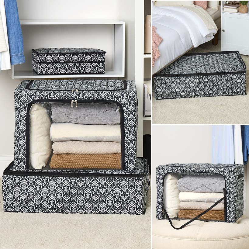 Image of Damask Storage Bin for Bedroom or Closet