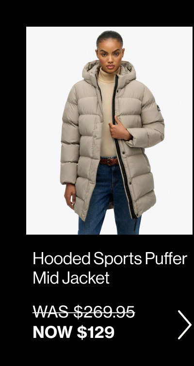 Hooded Sports Puffer Mid Jacket