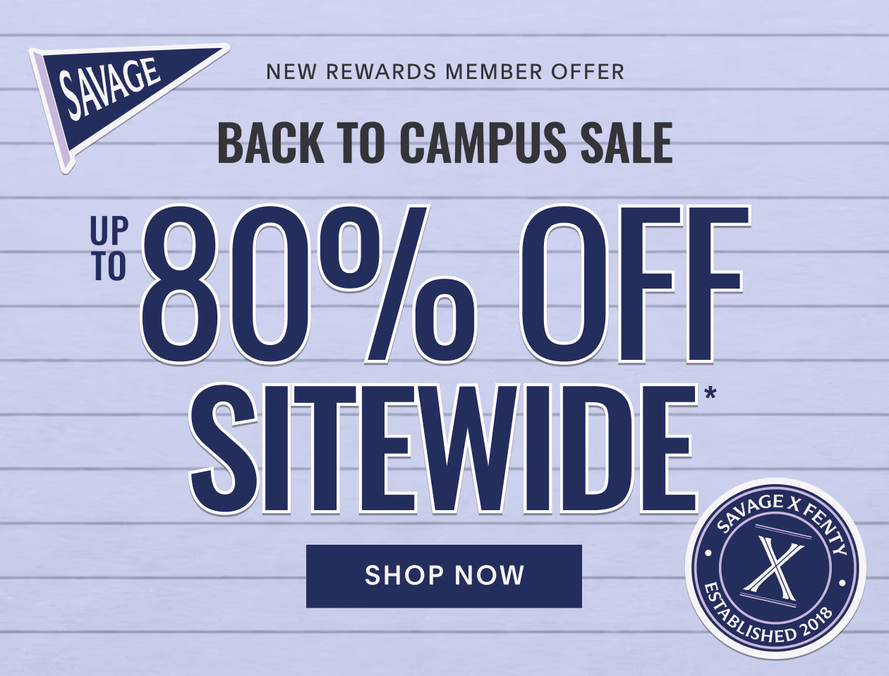 80% Off Sitewide