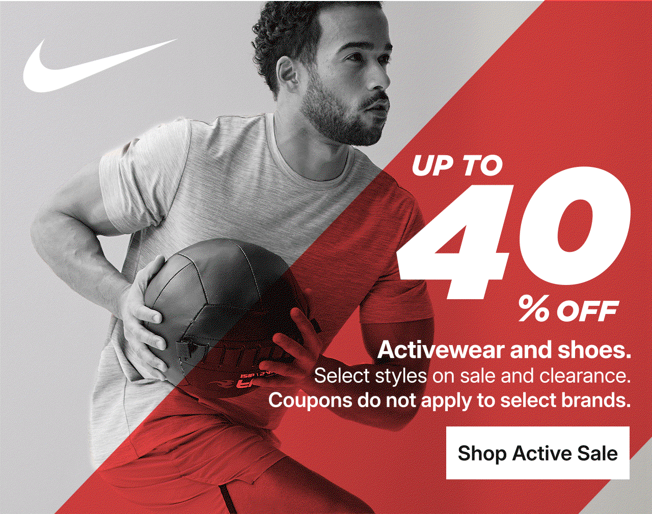 up to 40% off activewear and shoes