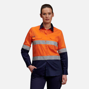 Image of Women's Hi-Vis Reflective Long Sleeve Work Shirt