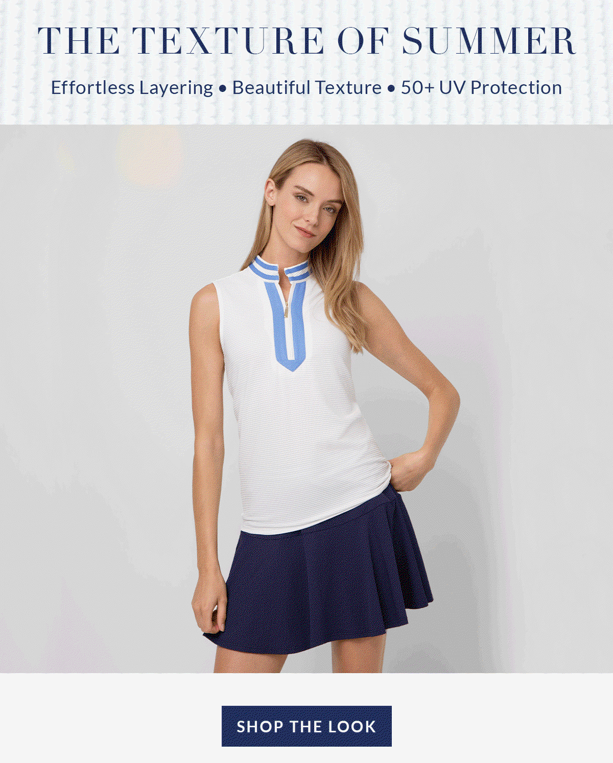 Shop our White Sleeveless Collared 1/4 Zip