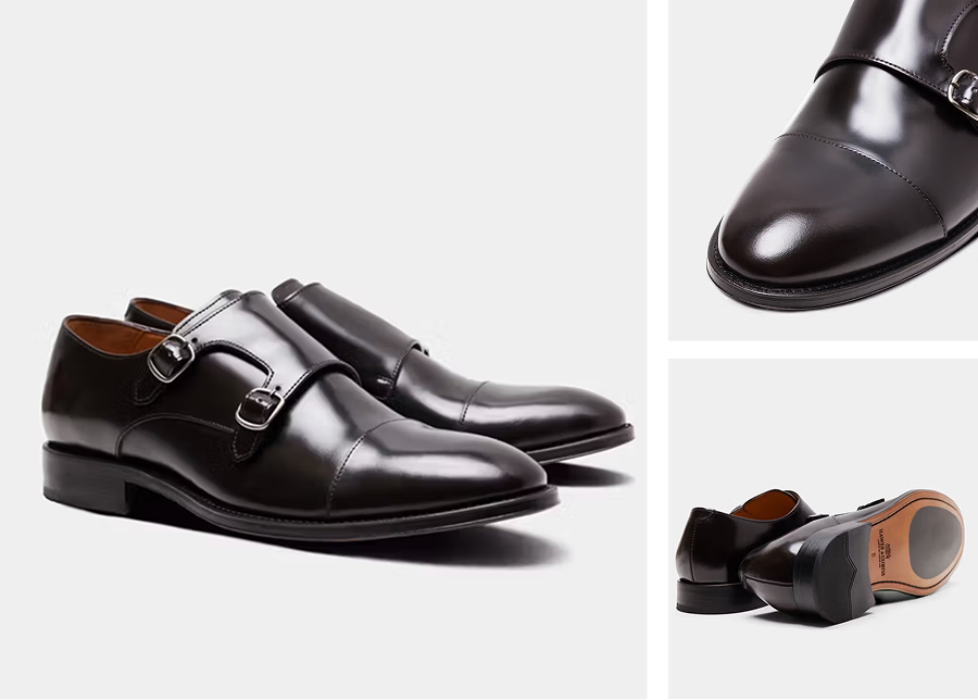 Brown Double Monk Strap Shoe
