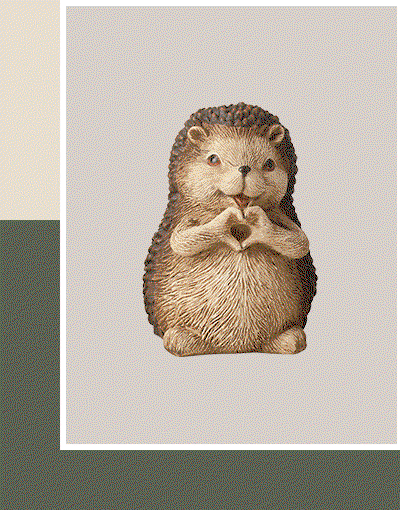 Igel-Figur, Braun, Produktansicht, Vorderansicht