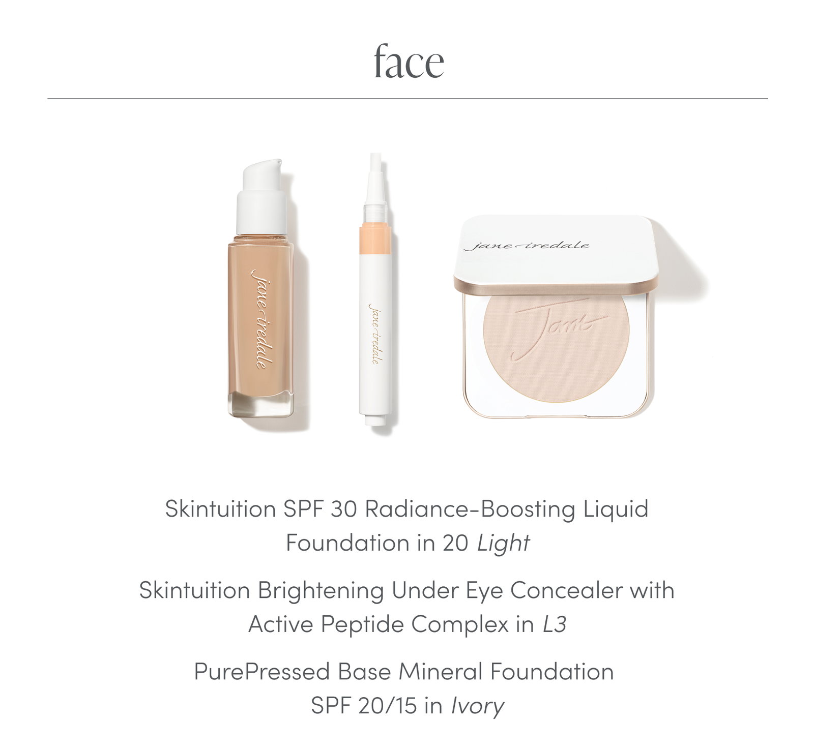 face products to get the look 