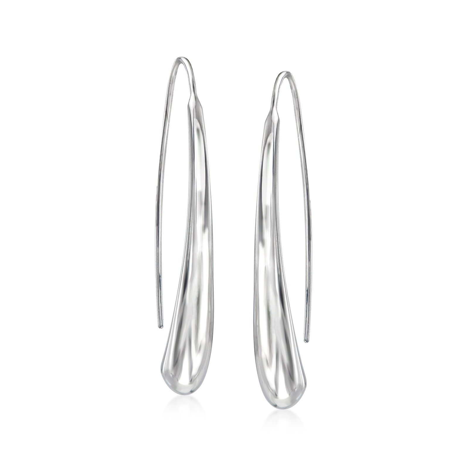Image of Sterling Silver Curved Drop Earrings