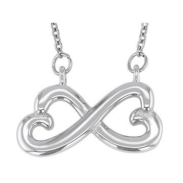 Silver Tone Infinity Heart Pendant 23 Inch Necklace